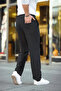 Men's Striped Woven Crepe Jogger Buggy Pants Comfortable Fit - Black - 2