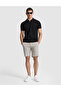 Black Slim Fit Zippered Polo Collar T-Shirt 50321152-Vr046 - 4