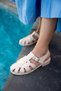 Misha Heart Detailed Buckle Jelly Women's Beige Sandals - 3
