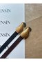 2-Pack Long Gold Ram Horn Buckle Belt Waist Belt Jacket Belt Dress Belt Trouser Belt
