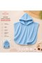 Blue, Unisex, Children'S, Towel Poncho / Hooded, Beach, Pool, Bath Poncho (Waterproof Organizer Gift) - 3