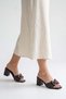 Women's Black Polka Dot Ribbon Thick Heeled Daily Slippers - 2