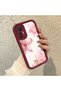 Xiaomi Mi 12 Lite Compatible Case Camera Protector Burgundy Silicone Couple Phone Case Floral Pattern - 2