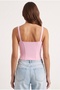 Women's Jonette 100% Cotton Combed Cotton Hook Detailed Corset Look Soft Pink Knitted Blouse - 5
