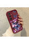 Samsung Galaxy A35 Compatible Case Camera Protector Burgundy Silicone Couple Phone Case Butterfly Pattern - 2