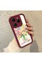 Tecno Spark 20 Pro 4g Compatible Case Camera Protector Burgundy Silicone Couple Phone Case Floral Pattern - 2
