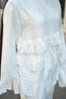Women's Ruffle Detail Layered Wrinkled Double Suit White - 5