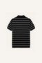Standard Fit Short Sleeve Striped Black Polo Knitwear T-Shirt H8969Ax26Au - 2