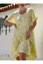 Pool Necklace Collar, Short Sleeve Flowery Oversize Woven Dress - 2