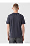 Xside Anthracite Crew Neck Printed Men's T-Shirt - 4