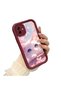 Samsung Galaxy A04 Compatible Case Camera Protector Burgundy Silicone Couple Phone Case Cat Pattern - 3