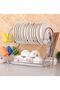 Dish Rack 2 Tier Dish Drainer Draining Board Draining Rack Cup Bowl Holder Chopsticks Rack Cutting Board Holder
