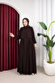 Medina Silk Azra Ferace with Pocket Detail (Bitter Brown) - 6