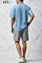 Bklyn Printed Cotton Fabric Unisex T-Shirt-Grey Shorts Set - 4