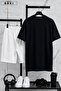 Bklyn Printed Cotton Fabric Unisex T-Shirt-White Shorts Set - 2