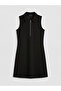 Black Polo Neck Pique Mini Dress - 7