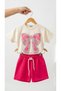 Girls' Stylish Summer Shorts Set Stylish Model Top and Bottom Set 2-Piece Soft Cotton Fabric