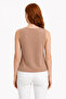 V-Neck Brown Women's Knitwear Undershirt - 2