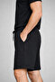 Plus Size Men's Black Textured Shorts – Elastic Waist, Lace-Up, Back Pocket, Side Pocket - 4