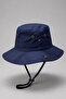Drawstring Fisherman Hat Summer Sun Protection Travel Gift |   Navy Blue Unisex Foldable Side Bags - 2
