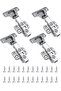 Soft Close Hydraulic Cabinet Hinges with Screws-Pack of 4