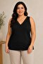 Women's Plus Size Casual Blouse - V-Neck Lace Detailed Undershirt