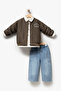 Boy's Bomber Jacket, Shirt, Wide Leg Jeans, 3-Piece Set 9102 Spr - 4