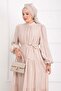 Belted Layered Dress Beige - 2