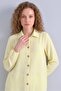 Women's Shirt Collar Wooden Buttoned Collage Elastic Aerobin Woven Tunic - Regular Fit - 3