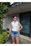 Women's Black Stand Collar Basic Zippered Diving Fabric Sleeveless Vest Blouse - 5