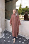 Tan Bat Sleeve Muslin Long Tunic