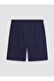 Navy Blue Plus Size Linen Blend Women's Trousers - 3