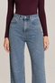 Women's High Waist Palazzo Jeans with Dense Rhinestones and Lycra - 3
