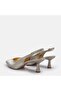 Large Size Gold Crocodile Patterned Open-Back Goblet Heeled Stiletto - 5