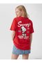 Two Mt Shop Quality Xside Red Combed Cotton Printed Loose & Baggy Short Sleeve Women's T-Shirt - 2