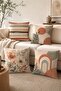 Flower and Sun Patterned 4-Piece Throw Pillow Cover Set - 2