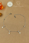 316L Steel Anklet |   Zircon Stone Dangling Star Chain Steel Anklet 20+5 cm Non-Tarnish Non-Fade