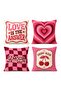 Love Hearts Patterned 4-Piece Throw Pillow Cover Set - 3