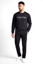 Men's Regular Fit Logo Printed Round Neck Long Sleeve Black Sweatshirt - 2