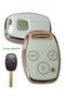 Civic C-Rv Accord Jazz Compatible Remote Key Protection Case Auto Keychain with 3 Keys White Gold