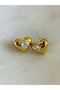 Steel Stone Heart Earrings