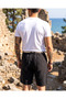 Terra Men's 100% Cotton Linen Textured Shorts - 6