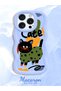 iPhone 12 Pro Compatible Case Camera Protector Blue Silicone Couple Phone Case Cat Pattern - 2