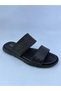 Black Men's Genuine Leather Slippers - 3