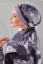 Gray Leaf Pattern Moos Chrep Shawl - 4