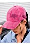 Vintage Pink Star Embroidered Hat Unisex Vintage Baseball Cap Adjustable Cotton Casual Hat - 4
