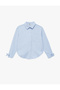 Bow Detailed Long Sleeve Oversized Striped Shirt - 4