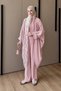 Women's Tulle Floral Embroidered Linen Bat Sleeve Suit