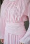 Women's Pleated Detailed Balloon Sleeve Dress Powder - 8