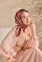 Twill Silk Bloom Scarf Salmon 90X90
